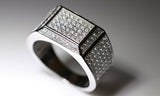 4ct Round Cut Diamond Mens Wedding Ring 14k WhiteGold Finish Accent Solitaire