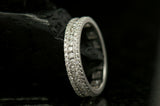 5Ct Round Cut DVVS1 Diamond Three Row Elegant Wedding Band 14K White Gold Finish