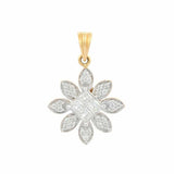 2.5ct Diamond Pendant Princess Brilliant Floral 14k Yellow Gold Finish NO CHAIN