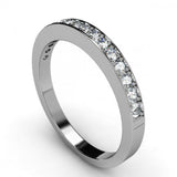 1ct Round Cut VVS1D Diamond Half Eternity Wedding Ring 14k White Gold Finish