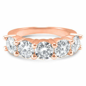 3.5ct Round Cut Diamond Wedding Ring Band Half Eternity 14k Rose Gold Finish