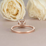 1.5ct Round Cut Diamond Engagement Ring Accents Solitaire 14k Rose Gold Finish