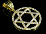 4ct Round Cut VVS1 Diamond Pendant Star Of David 14k Yellow Gold Finish NO CHAIN