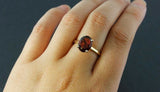 2.5ct Oval Cut Red Garnet 4 Prong Solitaire Engagement Ring 14k Yellow Gold Over