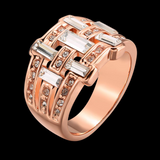 3Ct Baguette Cut Diamond Art Deco Cocktail Wedding Band 14K Rose Gold Finish