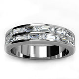 1ct Round Emerald Dual Line Half Eternity Wedding Ring Band 14k White Gold Over