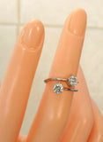 1.5ct Round Cut Diamond 2 Stone ByPass Engagement Ring 14k White Gold Finish