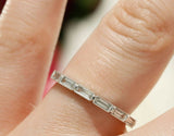 3ct Baguette Cut Diamond Minimal Eternity Wedding Ring Band 14k White Gold Over