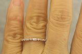 3Ct Round Baguette Diamonds Minimalist Eternity Wedding Band 14K White Gold Over