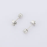 0.24ct Stud Earrings Round Cut Diamond Solitaire 14k White Gold Finish