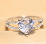 2.3ct Heart Cut VVS1D Diamond Engagement Ring 14k White Gold Finish Split Shank