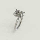 2.3ct Emerald Cut VVS1D Diamond Engagement Ring Solitaire 14k White Gold Finish