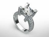 5Ct Princess Cut Diamond Unique Solitaire Engagement Ring 14K White Gold Finish