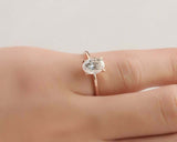 1.5ct Oval Cut Diamond Engagement Ring Solitaire Promise 14k Yellow Gold Finish