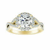 2.5Ct Round Cut Diamond Halo Infinity Band Engagement Ring 14K Yellow Gold Over