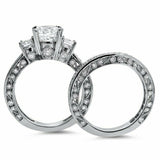 5Ct Round Cut Diamond Vintage Bridal Set Engagement Ring 14K White Gold Finish