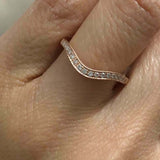 1ct Round Cut VVS1D Diamond Wedding Band 14k Rose Gold Finish Stackable Curved