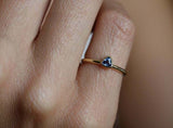 0.6ct Trillion Cut Blue Sapphire Bezel Set Solitaire Ring 14k Yellow Gold Finish