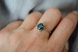 2ct Oval Cut London Blue Topaz Engagement Ring Halo Solitaire 14k Rose Gold Over