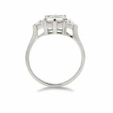 1.7ct Emerald Cut Diamond Engagement Ring 14k WhiteGold Finish Solitaire Trilogy