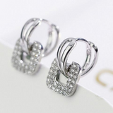 2ct Round Cut VVS1 Diamond Square Shape Trendy Drop Earrings 14k White Gold Over