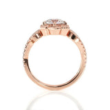 2.5ct Round Cut Diamond Engagement Ring Floral Halo Solitaire 14k Rose Gold Over