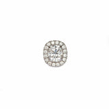 2ct Cushion Cut VVS1D Diamond Halo Stylish Stud Earrings 14k White Gold Finish