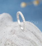 1.2ct Round Cut Moissanite Full Eternity Wedding Band 14k White Gold Plated