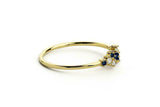 1ct Round Blue Sapphire Cluster Minimalist Engagement Ring 14k Yellow Gold Over