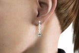 3ct Emerald Cut Diamond Elegant Vertical Tear Drop Earrings 14k White Gold Over