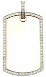 0.5ct Round Cut VVS1D Diamond Pendant Frame Dog Tag Charm 14k Yellow Gold Finish