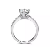 1.5ct Round Cut Diamond Engagement Ring 14k White Gold Finish Accents Solitaire