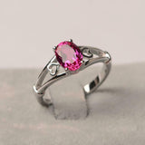 1ct Oval Cut Ruby Engagement Ring Open Heart Shank Solitaire 14k White Gold Over