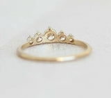 1ct Round Cut Diamond Engagement Ring 14k Yellow Gold Finish 5 Stone Minimalist