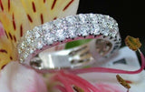 4Ct Round Cut Diamond Two Row Full Eternity Wedding Band 14K White Gold Finish