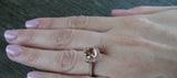 2ct Cushion Cut Peach Morganite Engagement Ring 14k RoseGold Finish Halo Promise