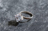 1ct Engagement Ring Princess Cut Diamond 4 Prong Solitaire 14k White Gold Finish