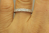 3Ct Round Cut DVVS1 Diamond Milgrain Vintage Wedding Band 14K White Gold Finish