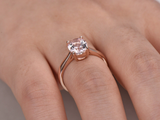 1.3ct Oval Cut Peach Morganite Engagement Ring Solitaire Women 18k RoseGold Over