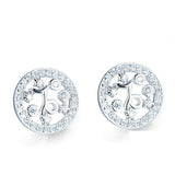 1.5ct Round Cut VVS1D Diamond Halo Solitaire Stud Earrings 18k White Gold Finish