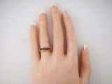 2ct Princess Cut Red Garnet Four Stone Half Eternity Band 14k Yellow Gold Finish