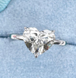 1ct Heart Cut Simulated Diamond Solitaire Engagement Ring 14k White Gold Plated