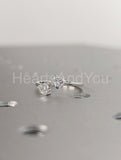 0.5ct Heart Cut Simulated Diamond Two Stone Open Ring 14k White Gold Plated