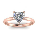 1.2ct Heart Cut Simulated Diamond 6-Prong Solitaire Ring 14k White Gold Plated