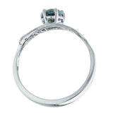 1ct Heart Cut London Blue Topaz Mom Mothers Day Ring 14k White Gold Finish