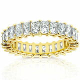 6Ct Radiant Cut Diamond Trendy Full Eternity Wedding Band 14K Yellow Gold Finish