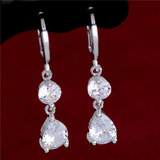 2Ct Pear Round Cut Diamond Elegant Women Tear Drop Earrings 14K White Gold Over