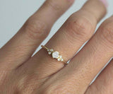 1ct Round Cut Diamond Engagement Ring 14k Yellow Gold Finish Minimalist Petite