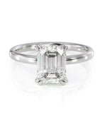 1.6ct Emerald Cut VVS1D Diamond Engagement Ring Solitaire 14k White Gold Finish