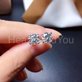 0.35ct Round Cut Moissanite Solitaire Stud Earrings 14k White Gold Plated